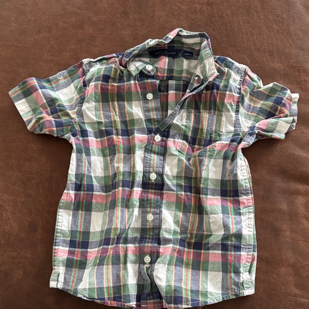 Janie and Jack Multicolor Plaid Button Down Shirt